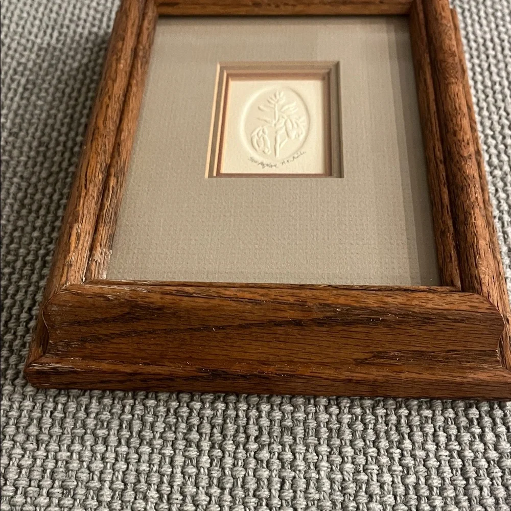 Nora K. Fischer Rustic Brown Wooden Frame with Cream Artwork